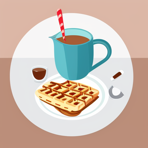 Cartoon waffles and cookies