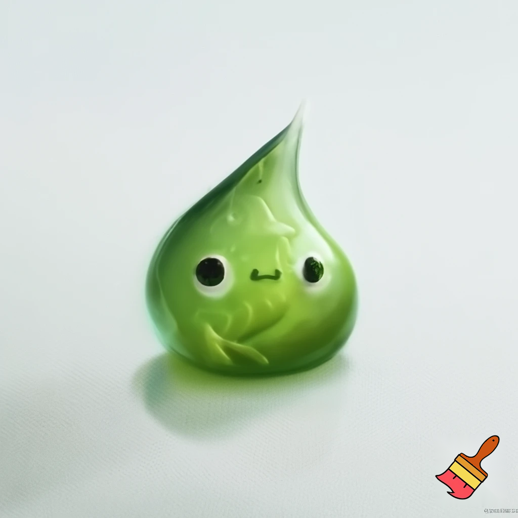 plant based paint cute dot of green paint
