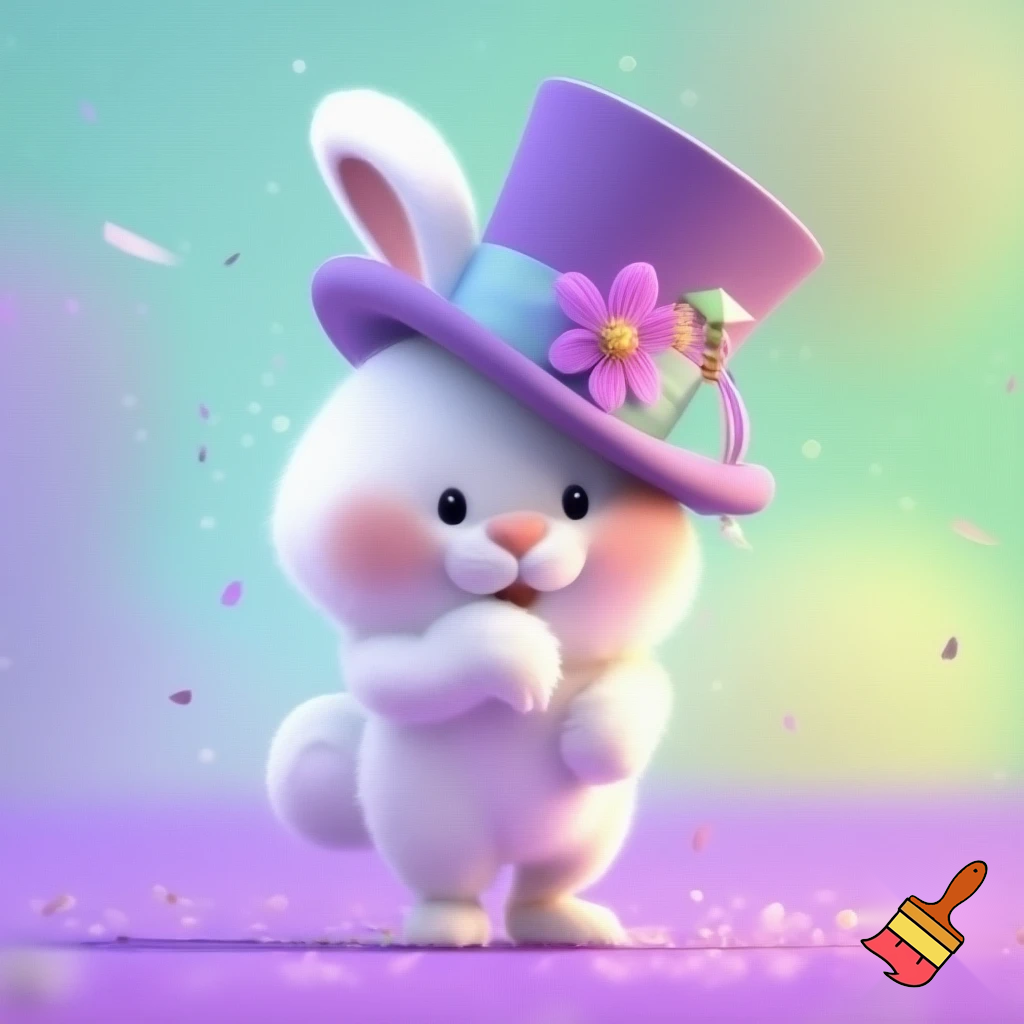 Easter bunny mascot top hat costume