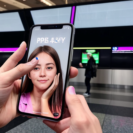 Goretzka play game on apple phone and Vanessa play game on apple phone at the airport 