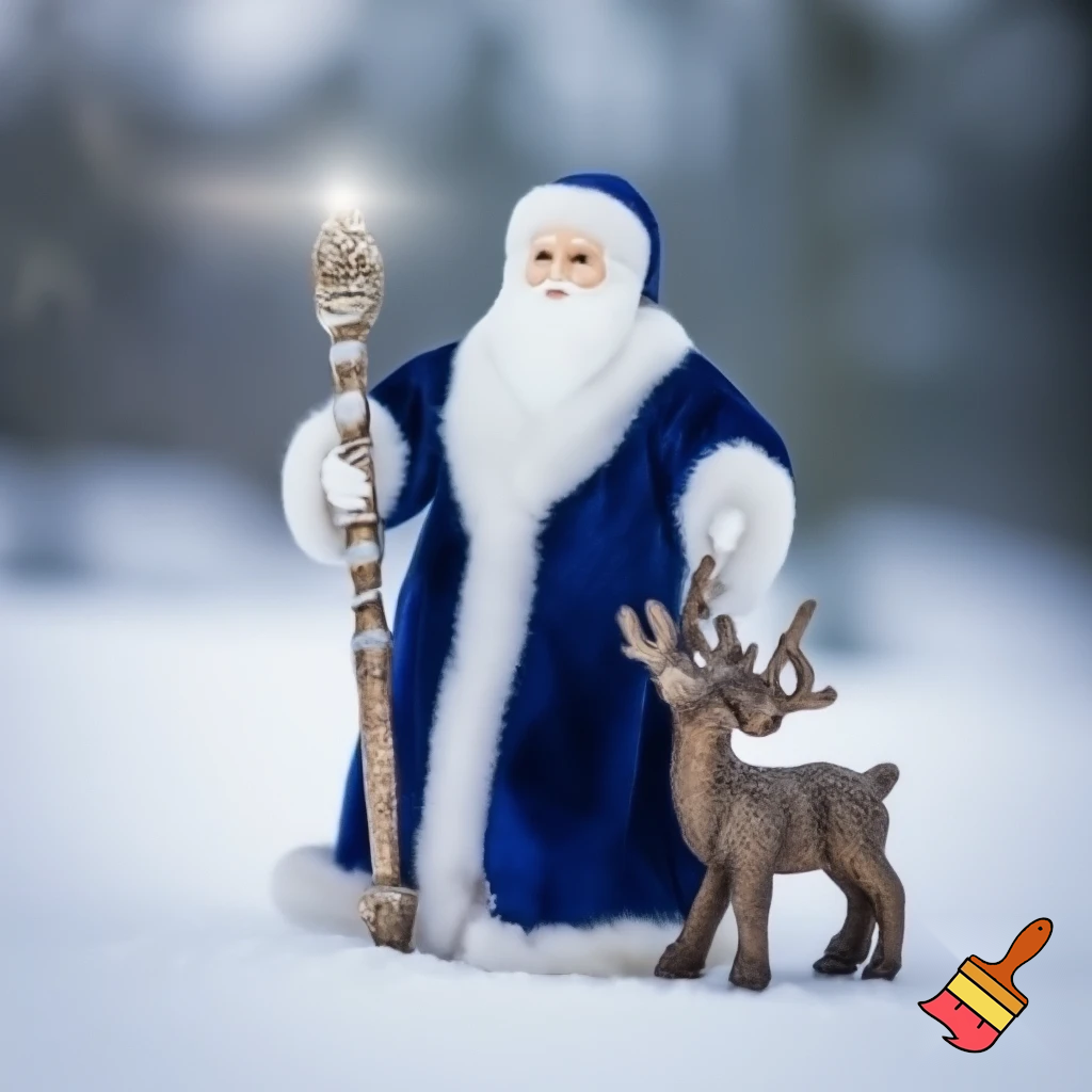 Russian Santa Claus walking stick with with t reindeers magic walking stick a plastic plastic