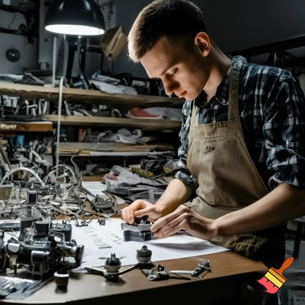 mechanical designer at work