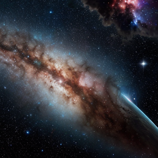 realistic space with stars and nebula 