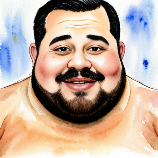 fat guy giant chin wobbling