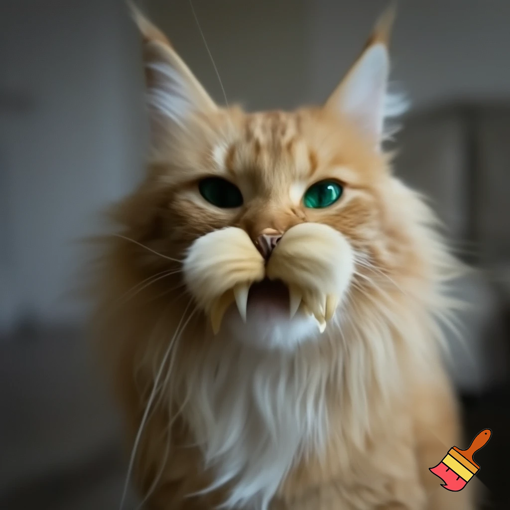 A cat with lions teeth