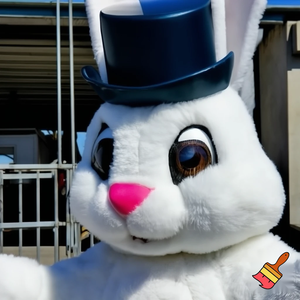 Mascot costume, Easter bunny top hat special top hat falcon gate trucking Centre