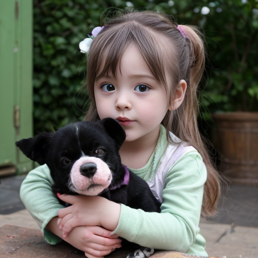 grean and perple little girl