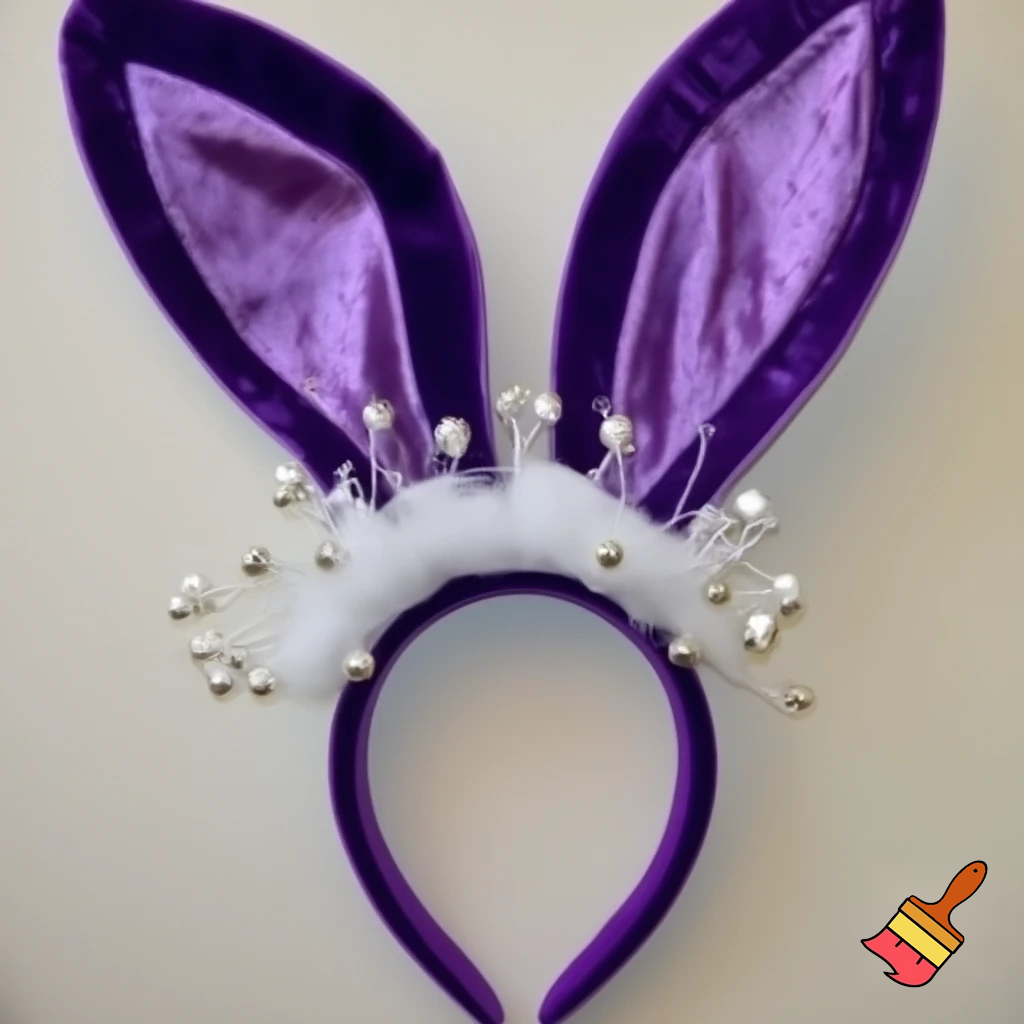 Easter bunny headband, top hat, Easter hat headband, top hat, purple and white, purple and white velvet top hat