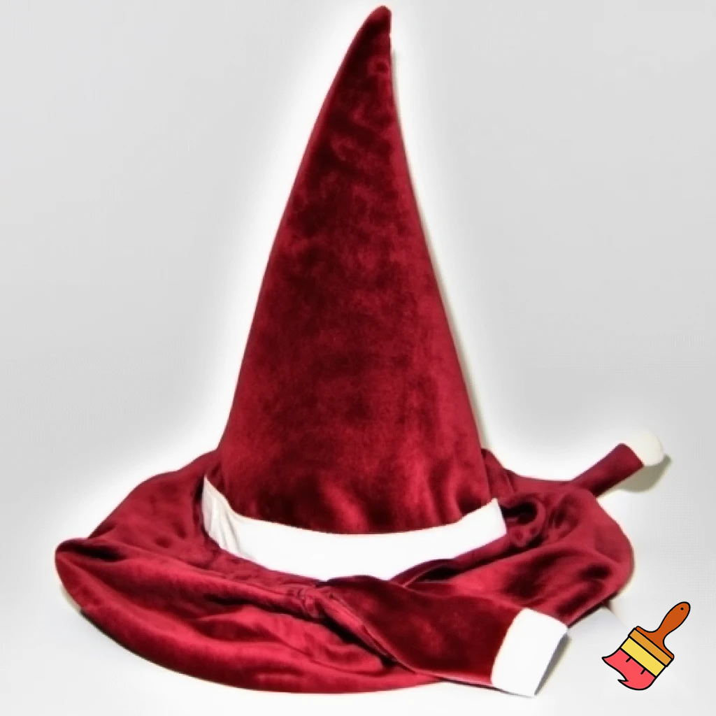 Christmas wizard hat velvet and fabric Santa Claus hat