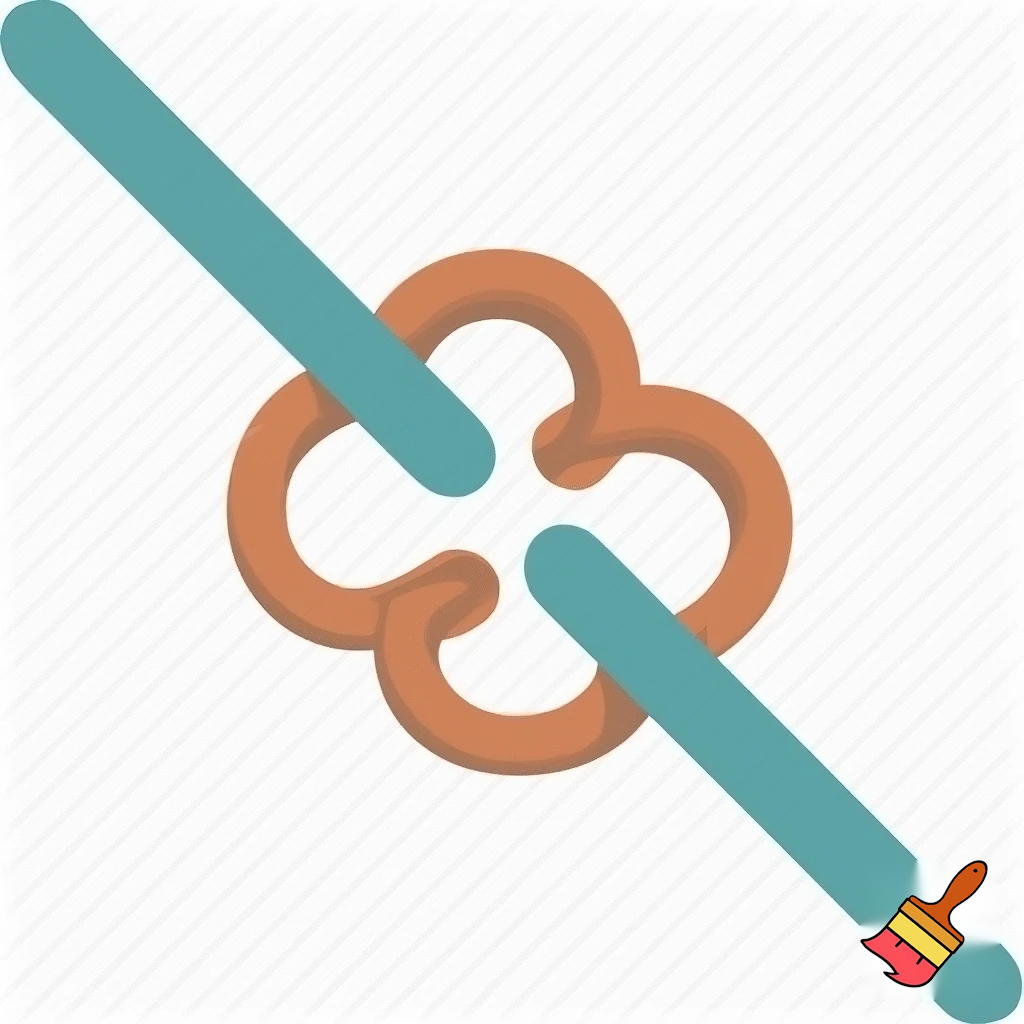 single icon of nature exploration in cartoon style : figure 8 knot