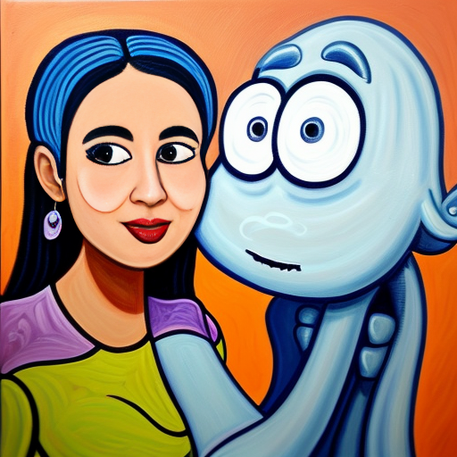 Big fat blue Squidward painting