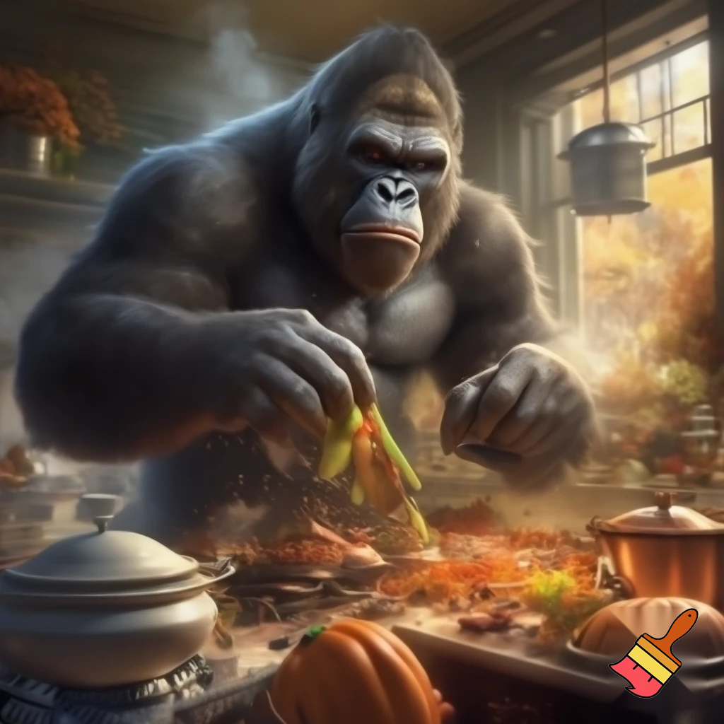 king Kong is making thanks giving dinner

