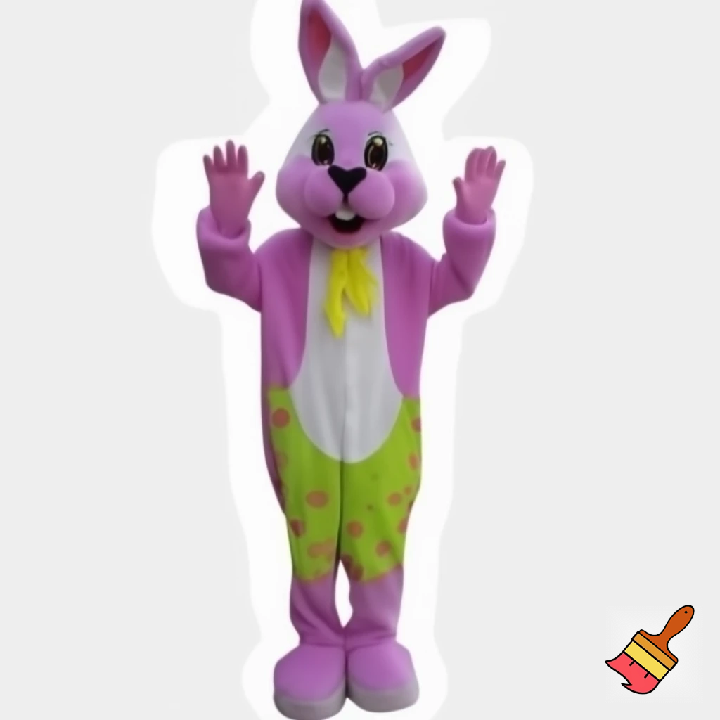 Easter bunny mascot costume shopping Centre top hat