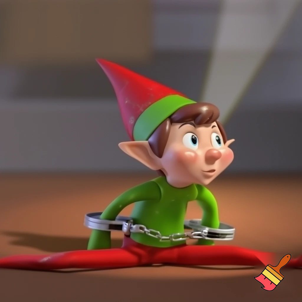 Elf in the shelf caught by police and handcuffed