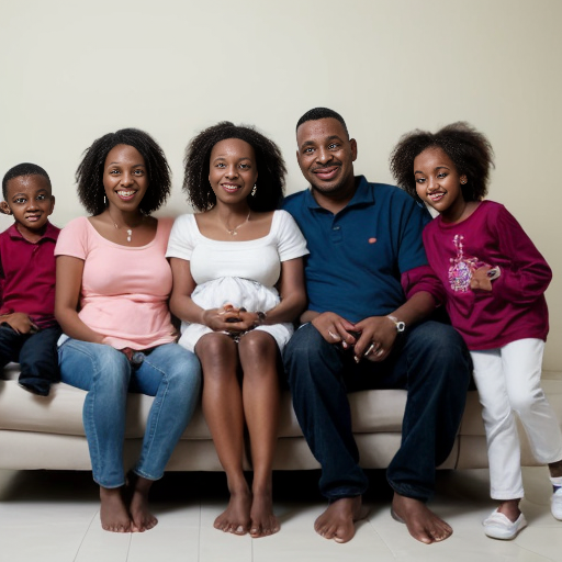 family of 6 without a wife black family 5 kids and dad 