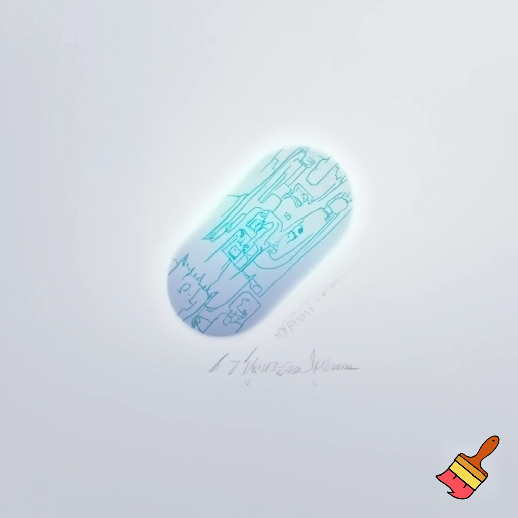 “Modern minimal logo of a pill with AI circuit lines. Clean, professional, medical + tech style. Add text (AiMedicineReviews)
