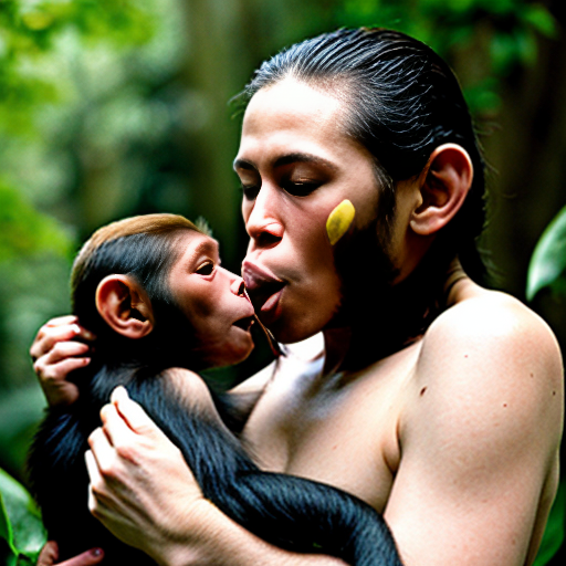 monkey eating a baby 
