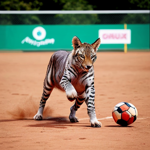 generate a photo of an animal playing a sport