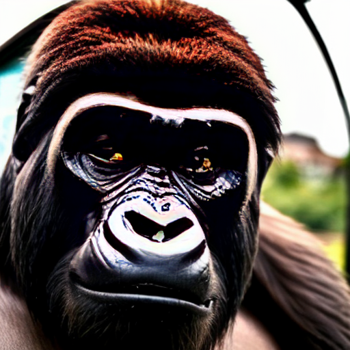 Gorilla ek purani rusty car / bike / object dekhta hai
Close-up eyes 👁️ (focus + curiosity)
Background me light thunder ⚡
Action:
👉 Gorilla dheere se haath badhata hai