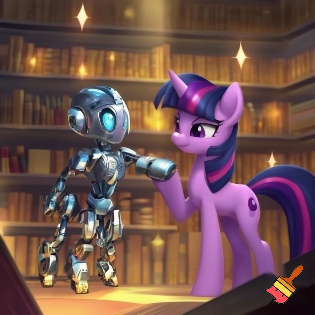Robot mlp oc meeting twilight sparkle 