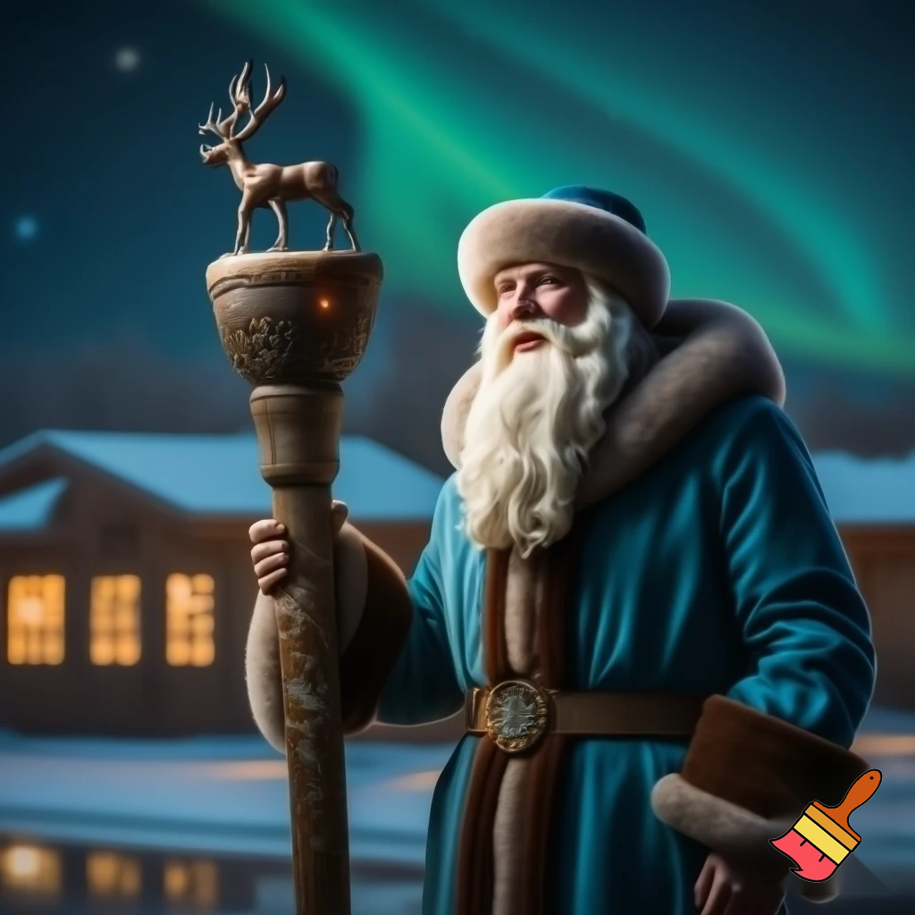 Russian Santa Claus walking stick with with t reindeers magic walking stick a plastic plastic Russian Santa Claus walking stick magic walking stick magic or stick