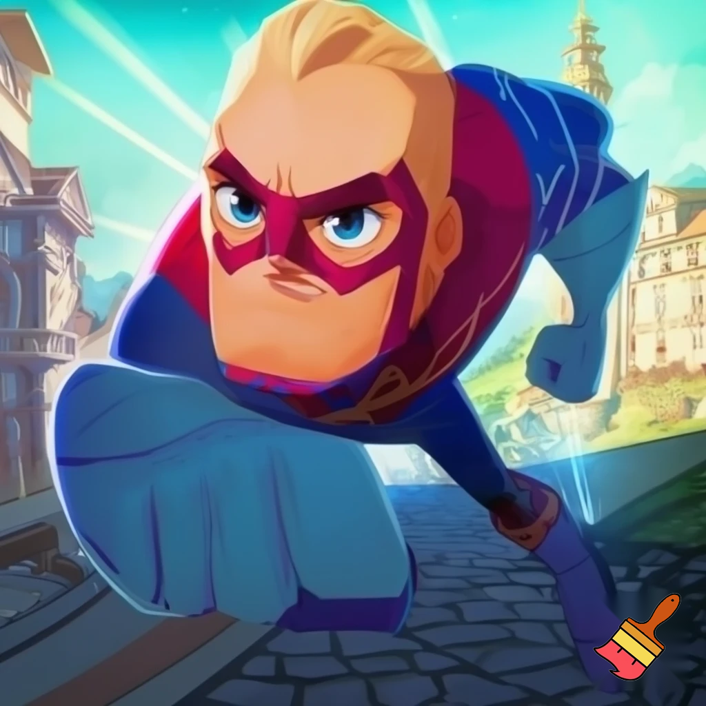 Marvel-themed cartoonish Superhero or Villain from an European country.