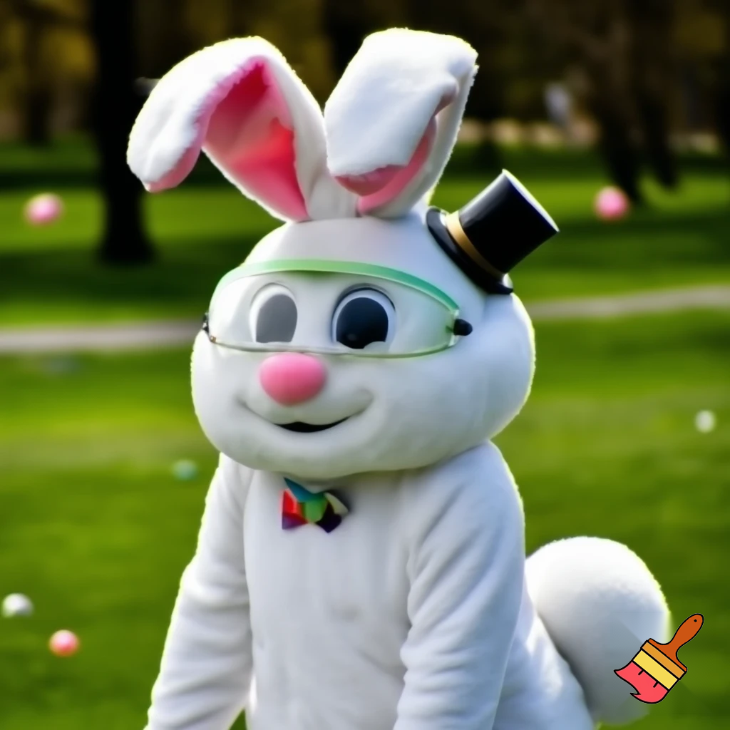 Easter bunny mascot costume top hat mascot costume 
