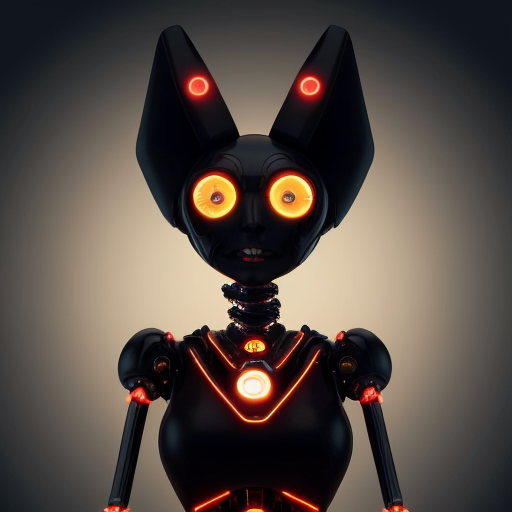 Generate a unique cybernetic character in the style of Hazbin Hotel. The character has a slender, elongated, slightly puppet-like humanoid body, fully composed of interwoven black wires, metallic components, and softly glowing diodes. The arms and legs are jointed like a sophisticated automaton, with subtle gaps revealing internal wiring. The character maintains a proud, commanding posture, radiating cold intelligence and absolute control.

The head is a monitor with softly glowing edges, displaying a cunning, intelligent, and slightly sinister smile (avoid silly or overly cute expressions). The dominant eye on the monitor is bright red with black hypnotic stripes and a small spark, while other eyes and body lights glow softly and diffusely.

Color palette: aqua, black, and dark red/burgundy, with occasional subtle violet highlights on metal plates and body components.

The background is muted dark red, subtle and non-distracting, keeping full focus on the character.

Style: recognizable Hazbin Hotel aesthetic with crisp outlines, saturated colors, and smooth gradients, merged with a dark, majestic Sci-Fi vibe.

Strict constraints: maintain the original pose and humanoid proportions. Light sources limited to the monitor head and glowing body lines for high contrast.