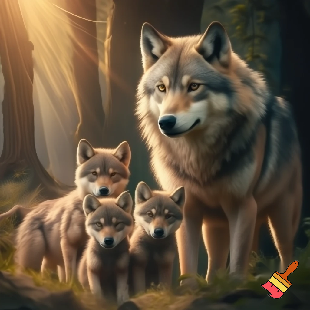 Family from two wolves 