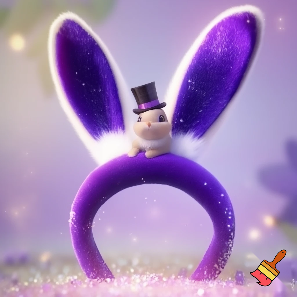 Easter bunny headband velvet Easter bunny, bunny ears, purple and white bunny velvet headband Easter bunny ear top hat ear headband glitter