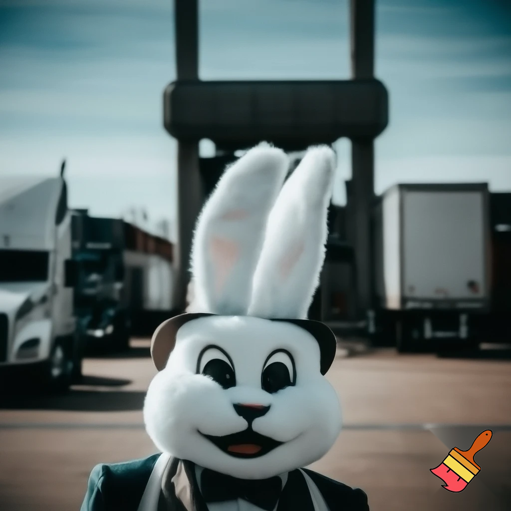 Mascot costume, Easter bunny top hat special top hat falcon gate trucking Centre