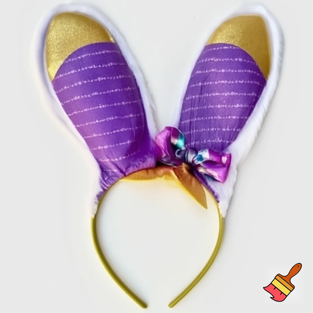 Easter top hat headband Easter bunny headband, purple and white with gold Easter top hat headband