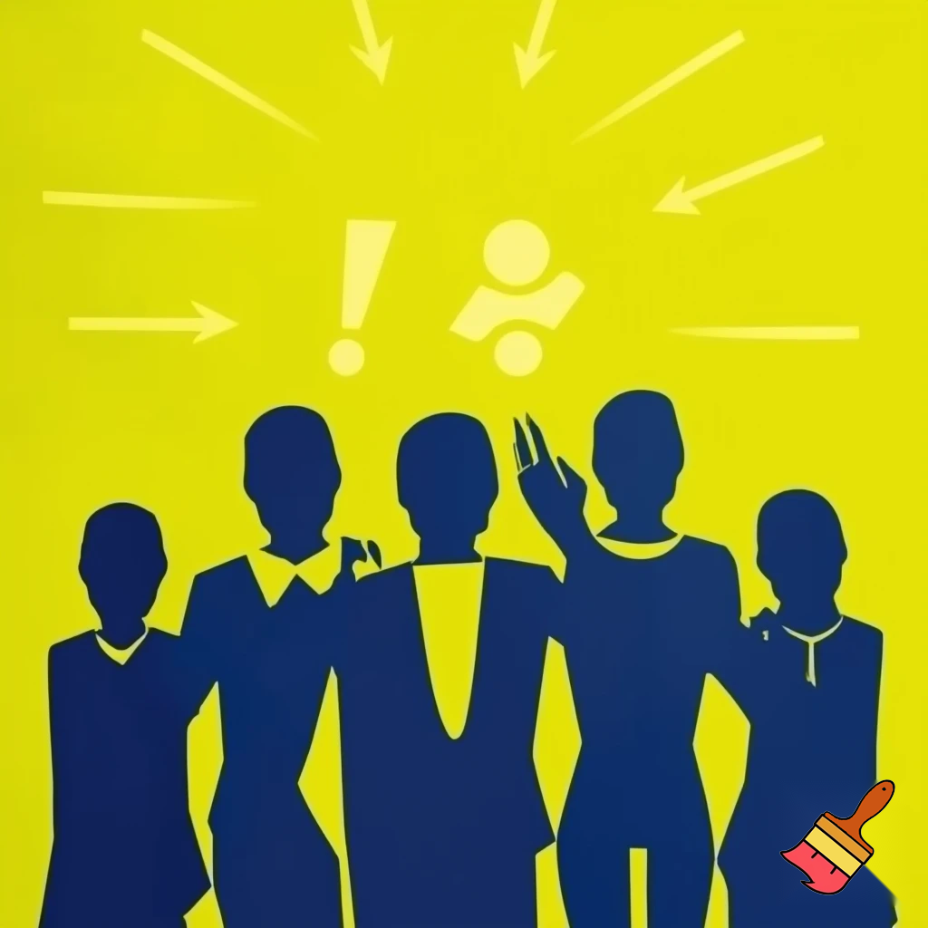 Can you generate an artwork of a team (10 people) that works with data facing challenges and taking decisions?