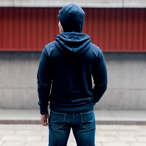 Stylish boy with hoody back pose