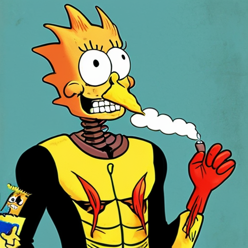 ghost rider smoking crack with spongebob