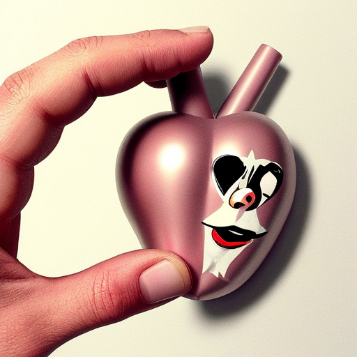 Make a cartoon looking anatomically accurate heart showing the camera the middle finger