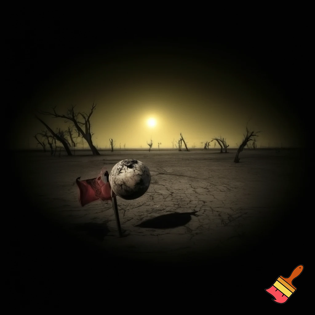 a scarrry climate change poster
