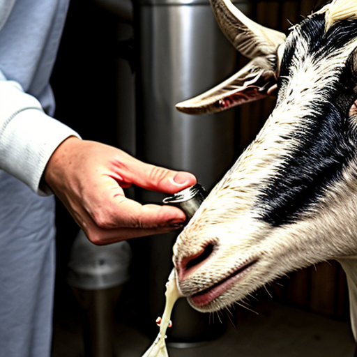 A goat being milked