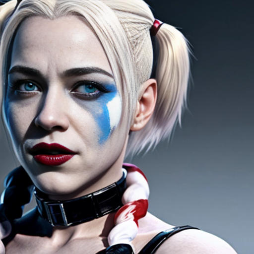 Killer frost crystal frost short white hair blue eyes marrying Harley Quinn blonde hair two pigtails blue eyes 