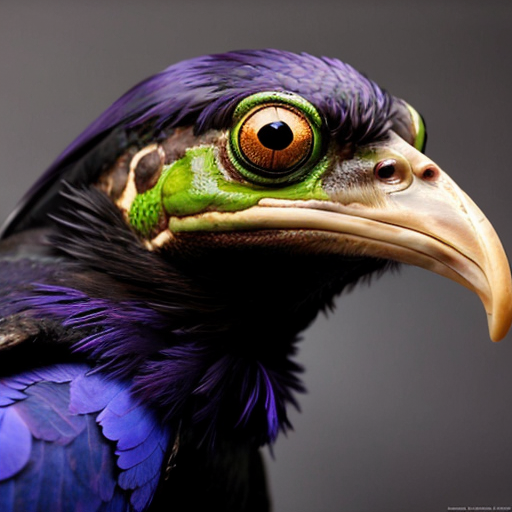 raven with a frog head
