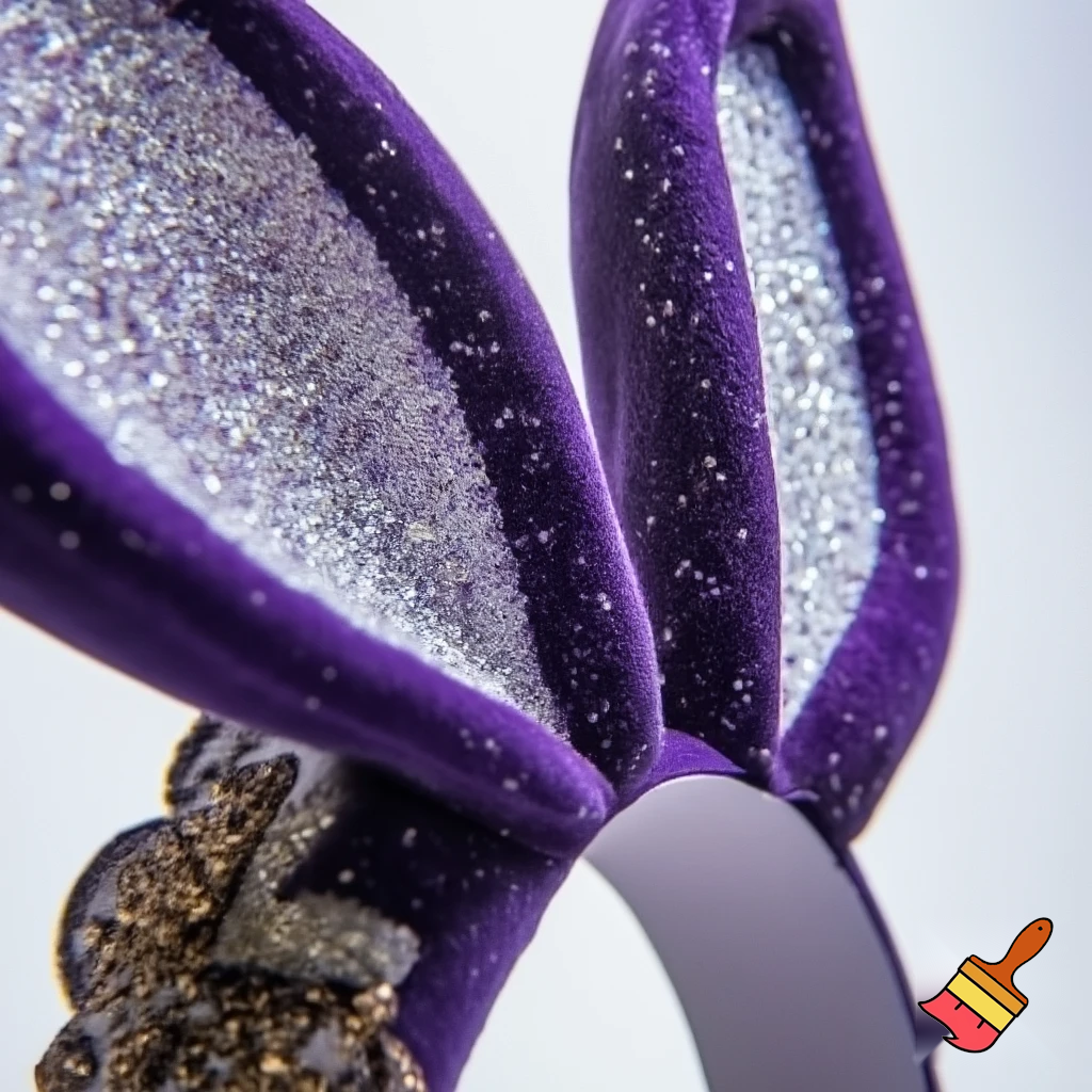 Special top hat headband Easter headband with rabbit, ears, purple and white purple and white with glitter velvet golden purple and white with glitter silver