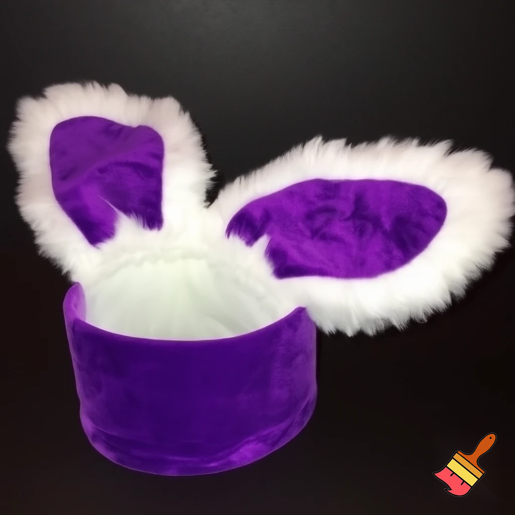 Easter bunny headband, top hat, Easter hat headband, top hat, purple and white, purple and white velvet top hat