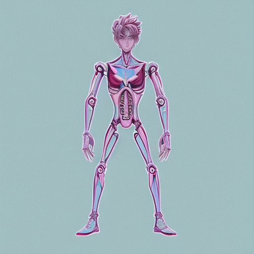 thin humanoid, bad quality, JoJo stand, anime style, there may be different colors, there may be different processes on body, single-color background