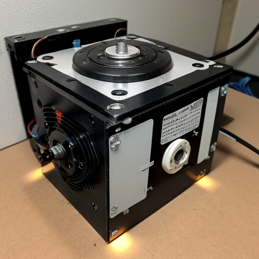 A wall mounted electric generator consisting of a 48v bldg motor with a large fly wheel and 48v alternator with a small wheel  both linked together by a timing belt. it has 6 48v lithium ion battery’s it’s all enclosed and is operated by a 48v plc