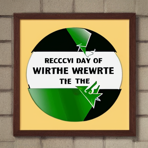 Recycle today, renew tomorrow (write the slogan on the art)