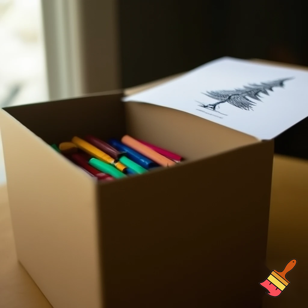 Christmas tree box colouring box