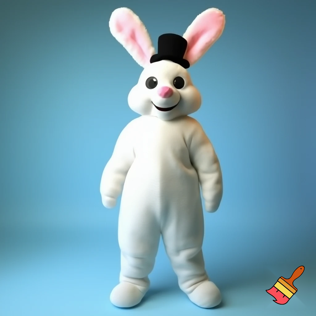 Easter bunny mascot costume top hat