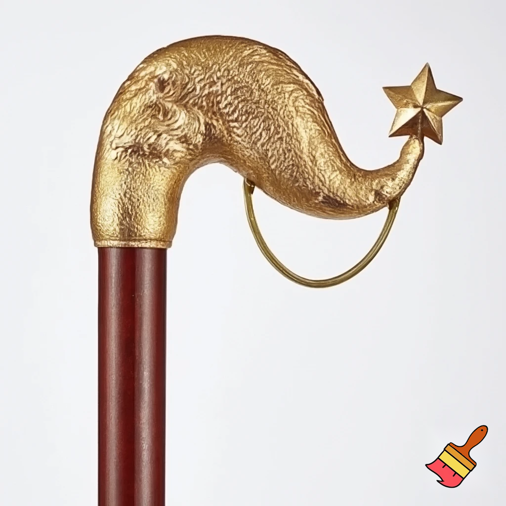Russian Santa Claus magic one staff walking stick with a star