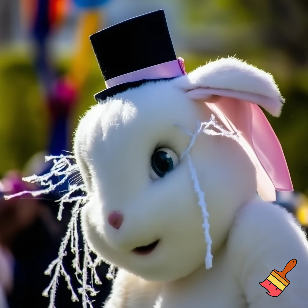 Easter bunny mascot costume top hat mascot costume magic whiskers