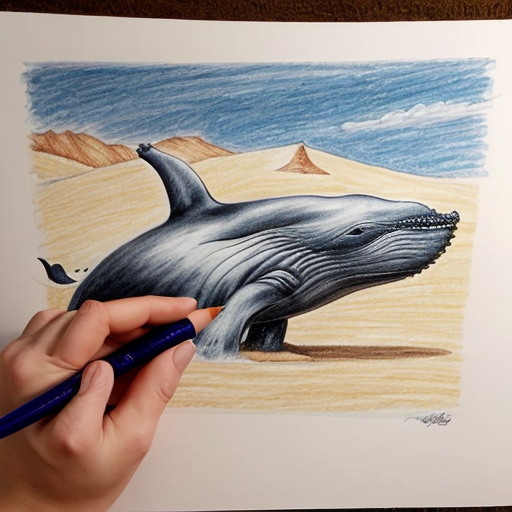 draw a picture of a whale in the desert